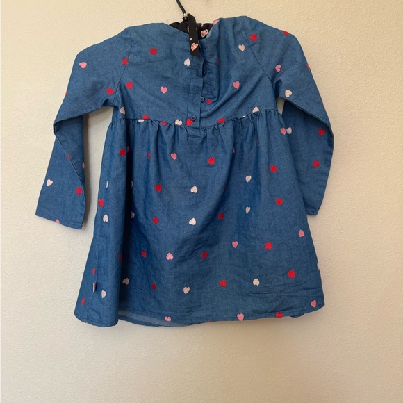 Blue Heart Patterned Long Sleeve Dress - Picture 3 of 6